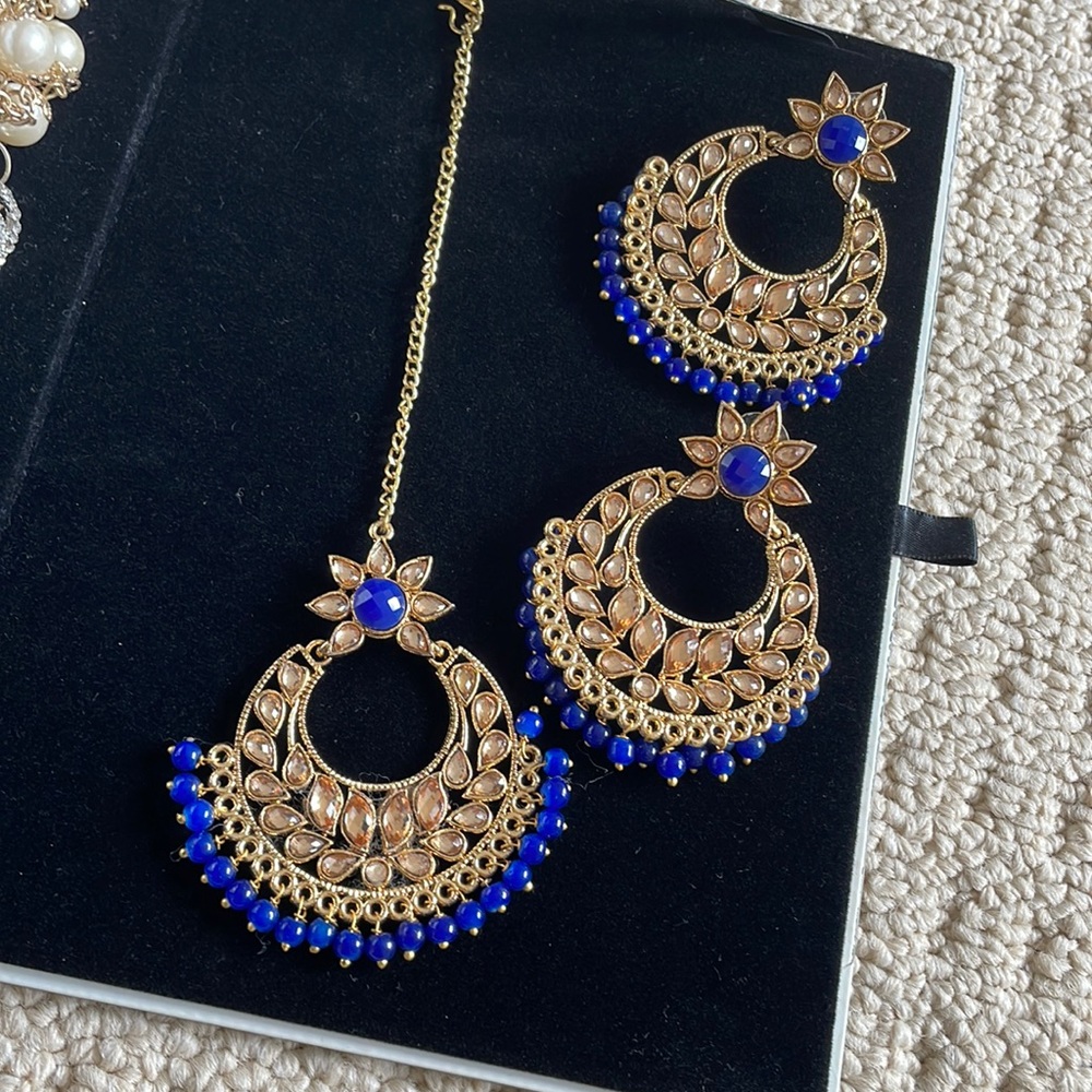 Kundan Earrings & Tikka Set